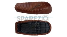 Royal Enfield GT and Interceptor 650cc Genuine Leather Brown Dual Seat D23 - SPAREZO